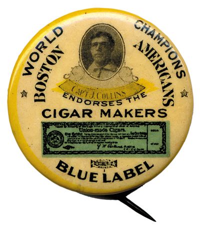 1904 PT-1 Blue Label Cigar Makers Jimmy Collins Pin